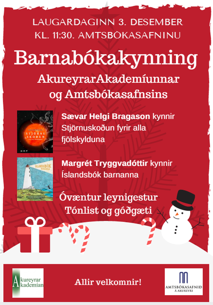 Barnabókakynning laugardaginn 3. desember