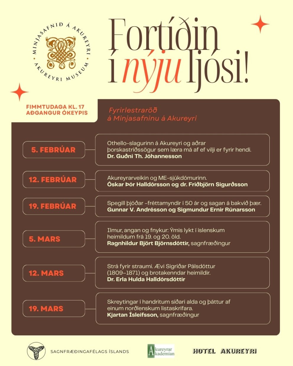 Fortíðin í nýju ljósi! Fyrirlestraröð á Minjasafninu á Akureyri.